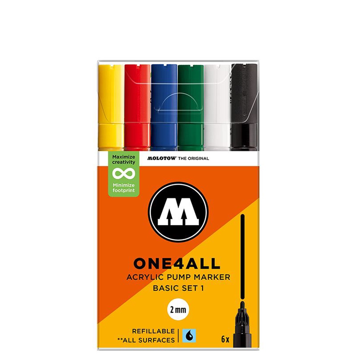 Molotow One4All Paint Marker Basic #1 2mm Set 6
