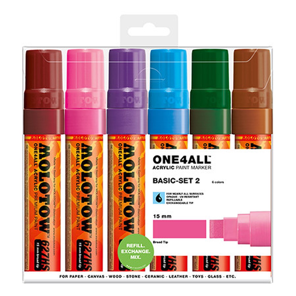 Molotow Basic 2 627HS Marker 6-color Set