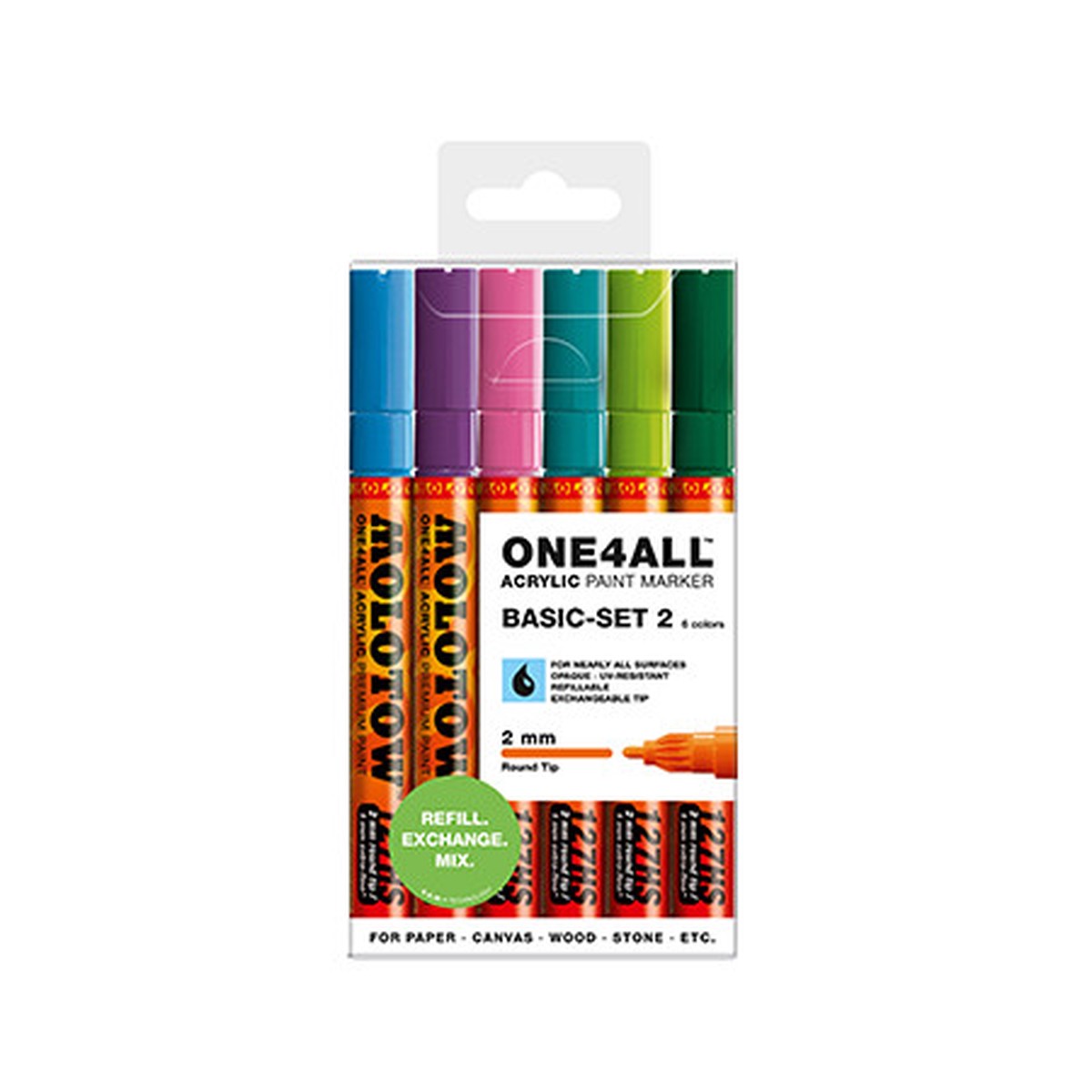 Molotow Basic 1 127HS Marker 6-color Set