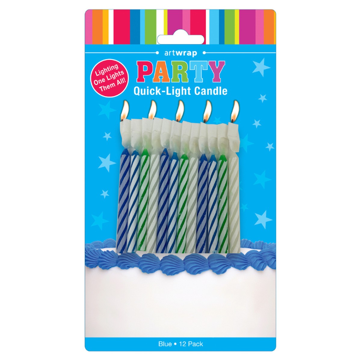 Candle Quick Light 12 Pack – Blue Assorted