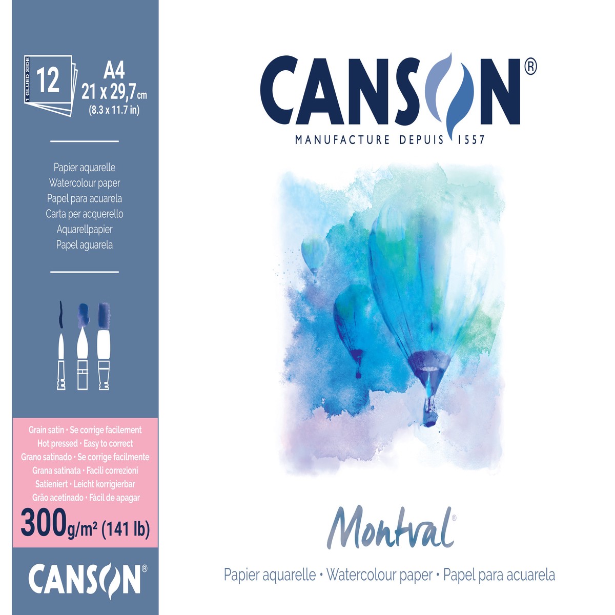 Canson Montval 300 Pad Hot Pressed A4