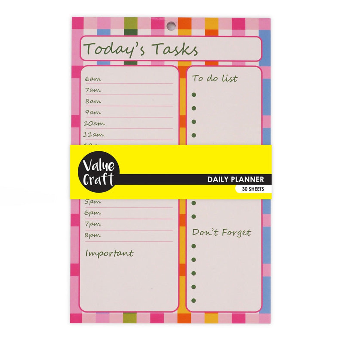Daily Planner Gingham 30 Sheets