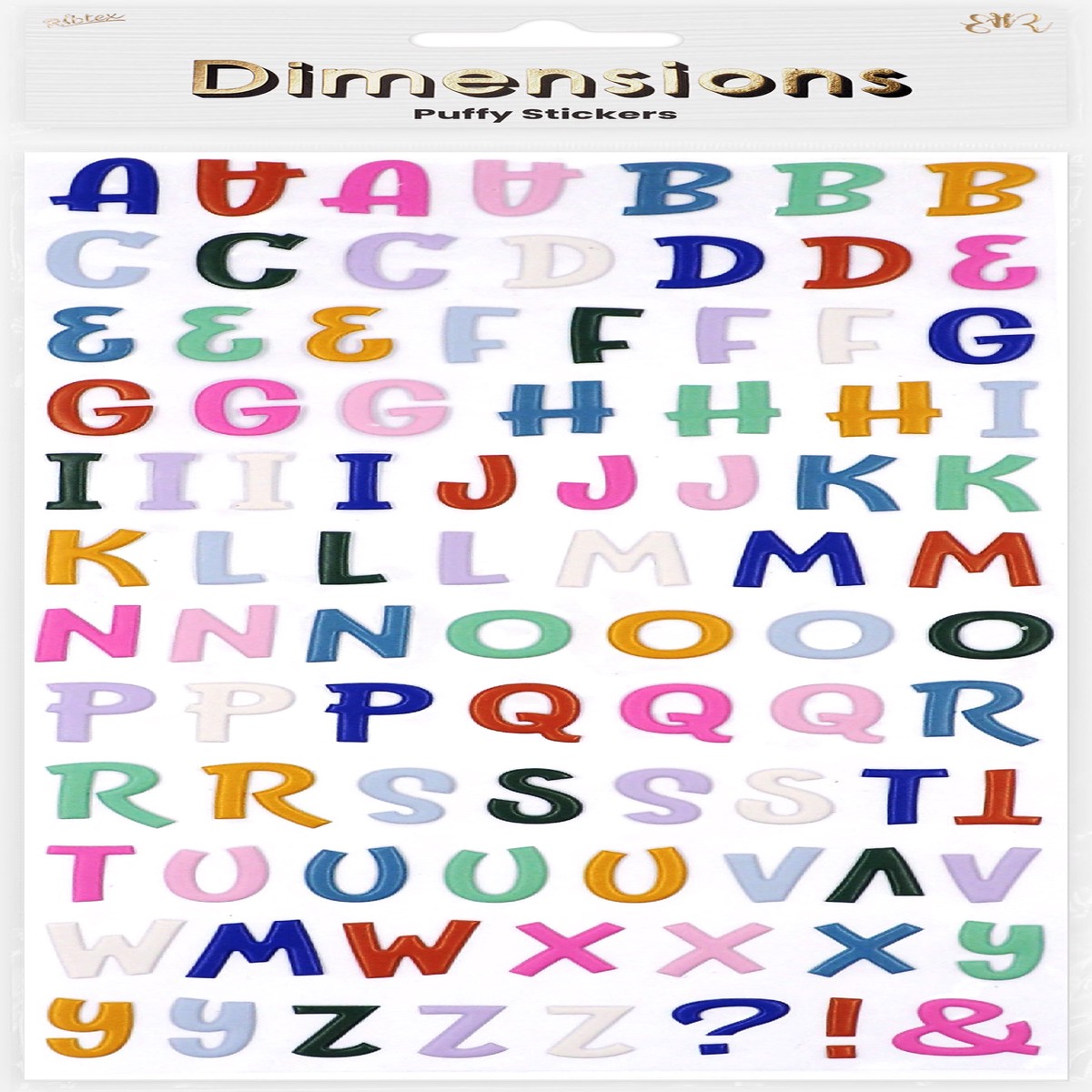 Dimensions Party Anmal Puffy Stickers, Script Alpha