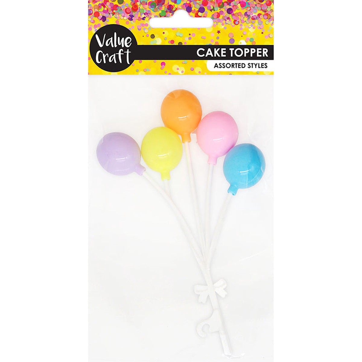 Cake Topper 3D Round Balloons Multi 1Pc