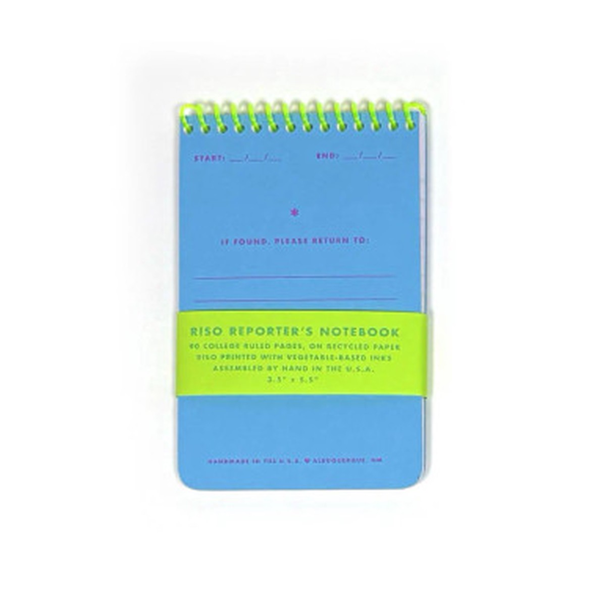 Next Chapter Studio Risograph Reporter’s Notebook 3.5×5.5″ Aqua