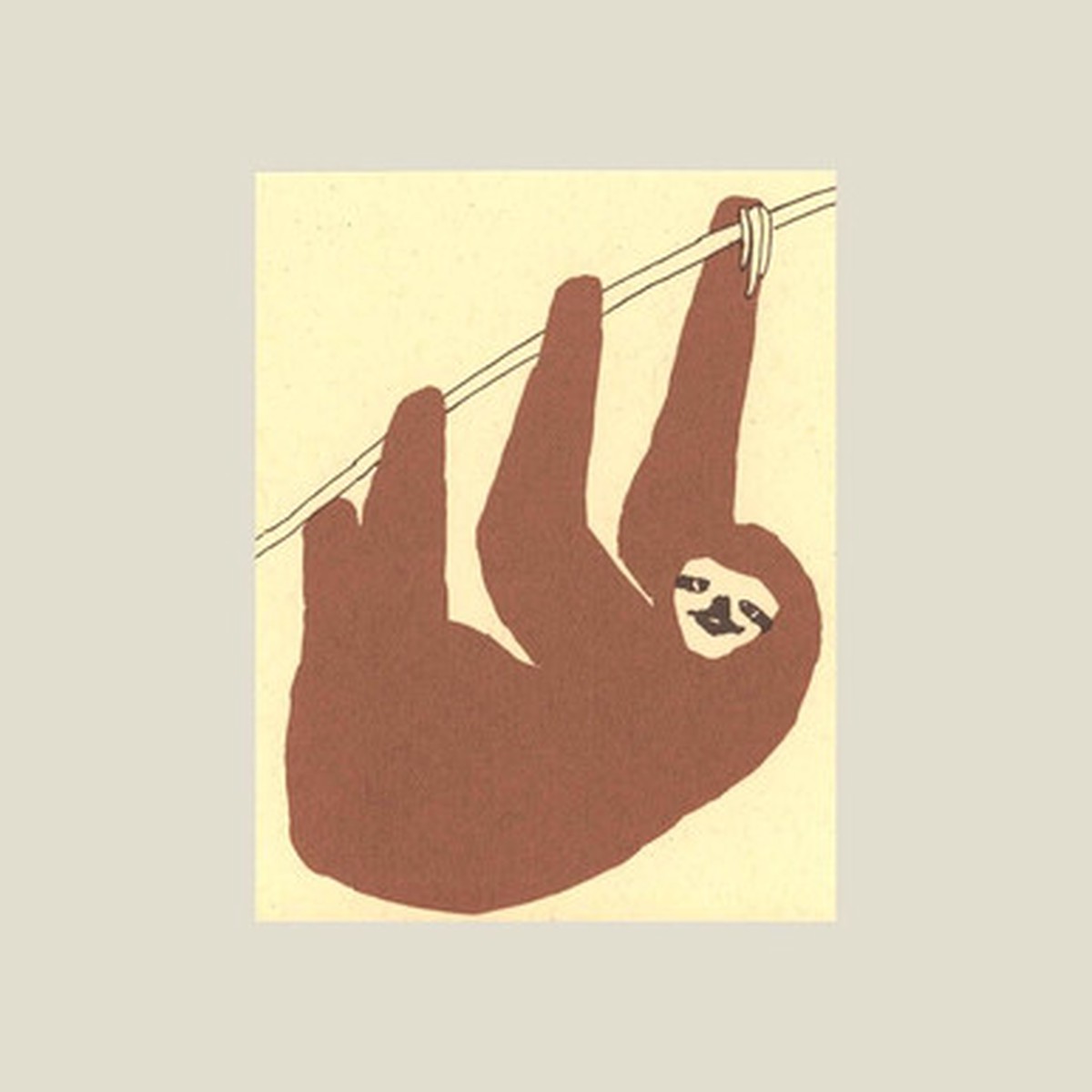 Kinaloon Screen Printed Card Sloth