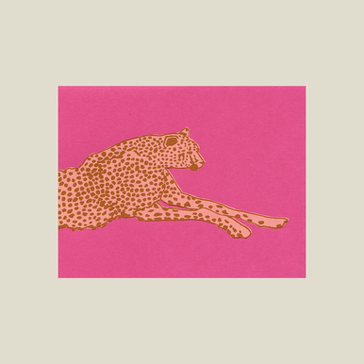 Kinaloon Screen Printed Card Cheetah